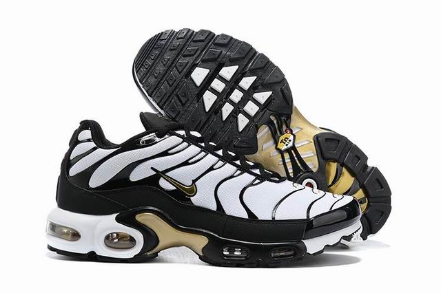 Nike Air Max Plus Tn Men's Running Shoes White Black Golden-33